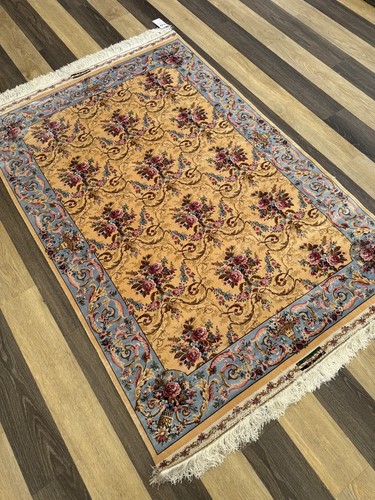 Tappeto Seta-Feel Lucido 100x150cm Beige Floreale Pastello Look Classico - Foto 8 di 8