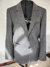 Mens Oakman Heritage Blazer Jacket Grey Check Size 40R