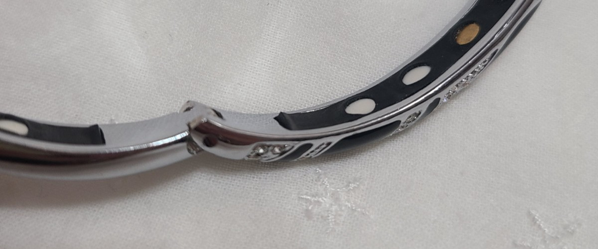 Nikken Bella Passione 24K Plated Magnetic Venezia Swirl Bangle Bracelet NWOT