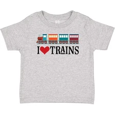 Inktastic I Love Trains Baby T-Shirt Choo Childs Clothing Apparel Railfan Rail