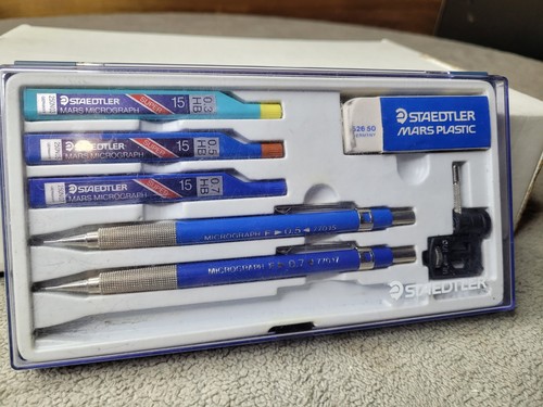 Vtg Staedtler Mars Micrograph Drafting Mechanical Pencil Set - Missing Pencil