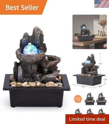 Tabletop Fountain Rotating Ball Rock Waterfall Fountain Office Tabletop Fount...