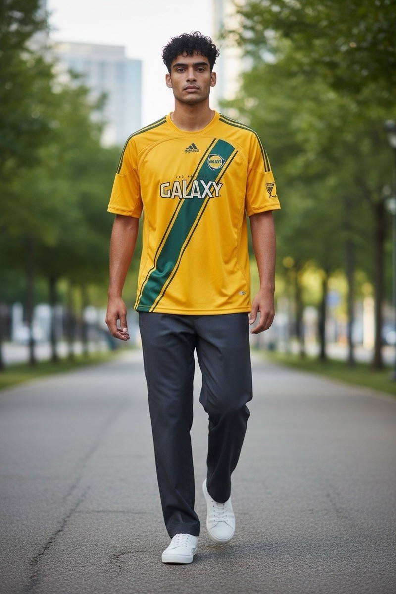  サッカーシャツ イエロー 21番 Adidas LA Galaxy Jersey Yellow Green Size L 2006 MLS Soccer Shirt