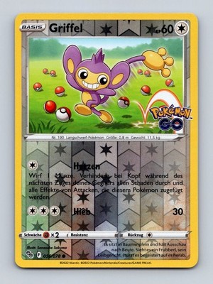 TCG Pokemon Karte Griffel 056/078 DE Sanosuke Sakuma Reverse Holo Pokemon GO