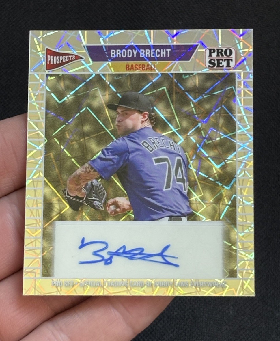 Brody Brecht Auto 1/1 Silver Mini - 2026 Leaf Pro Set Baseball