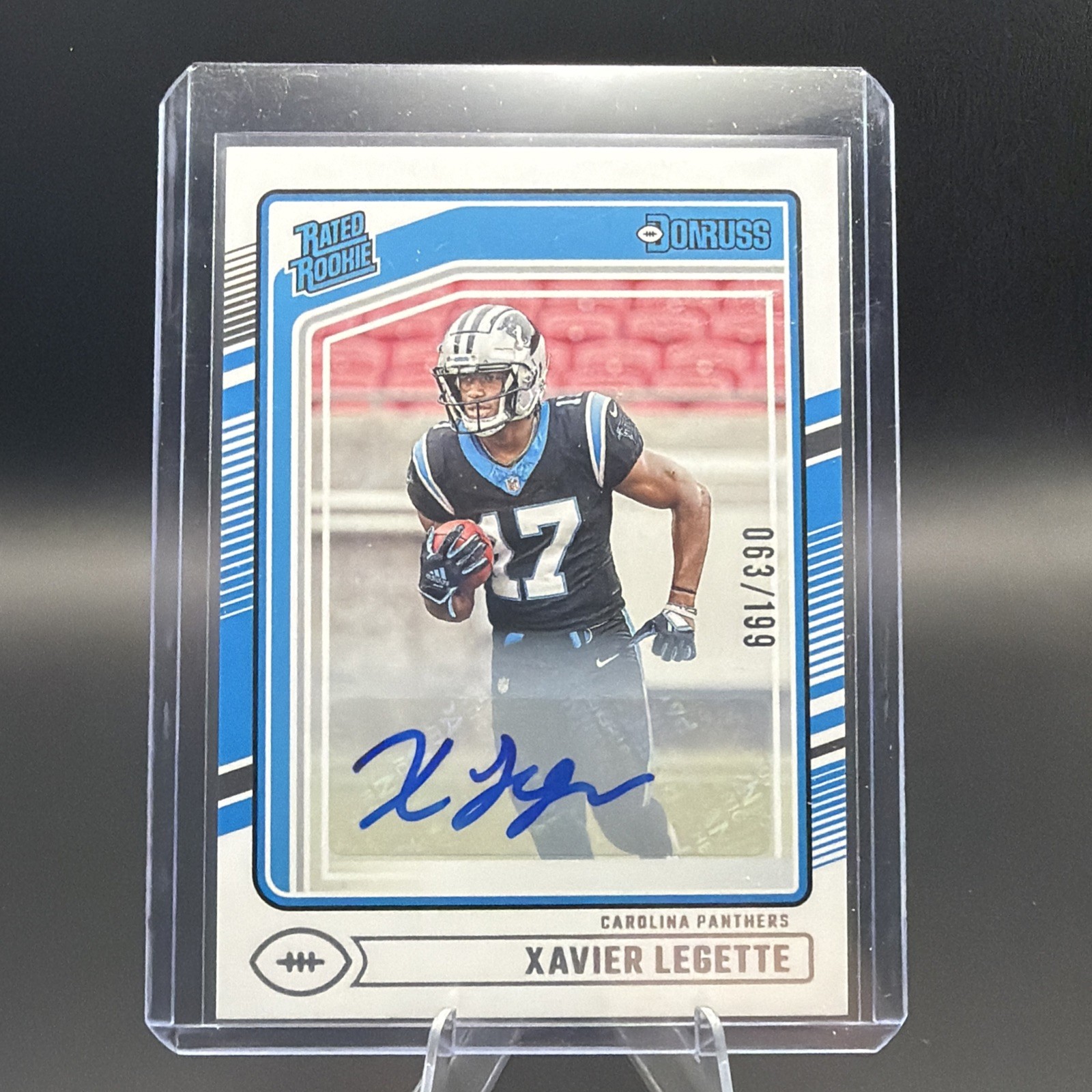 2024 Panini Donruss Rated Rookie Auto Xavier Legette /199 Panthers RC Panthers