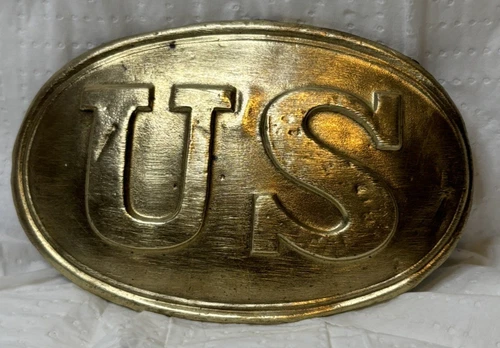 US Army Civil War Brass Bronze Belt Buckle Infantry Lead Arrow Hooks Union Repo