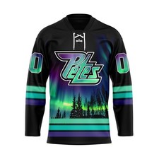 Personalized Peterborough Petes Special With Northern Lighs Lace Hockey Shirt