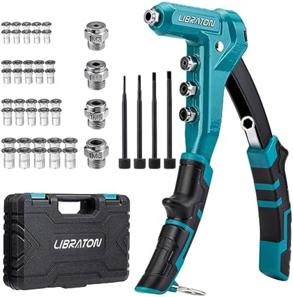 Libraton Dado Rivettatrice Professionale da 9,5", Pistola per Rivetti Inserti Fi