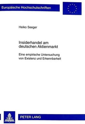 Heiko Seeger | Insiderhandel am deutschen Aktienmarkt | Taschenbuch | Deutsch