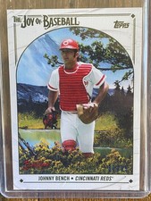 2023 Topps X Bob Ross The Joy of Baseball Johnny Bench Titanium White /35