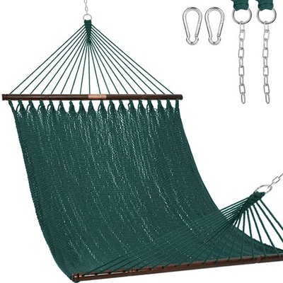 10.5 FT Double 2 Person Caribbean Rope Hammock, Hand Woven Polyester Hammock ...