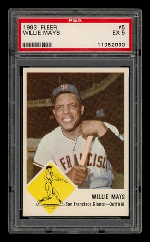 1963 Fleer Set-Break #  5 Willie Mays PSA 5 EX