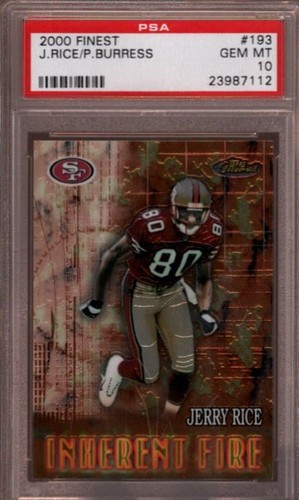 2000 FINEST # 193 JERRY RICE ☆INHERENT FIRE☆ SAN FRANCISCO 49ERS PSA 10 GEM-MINT