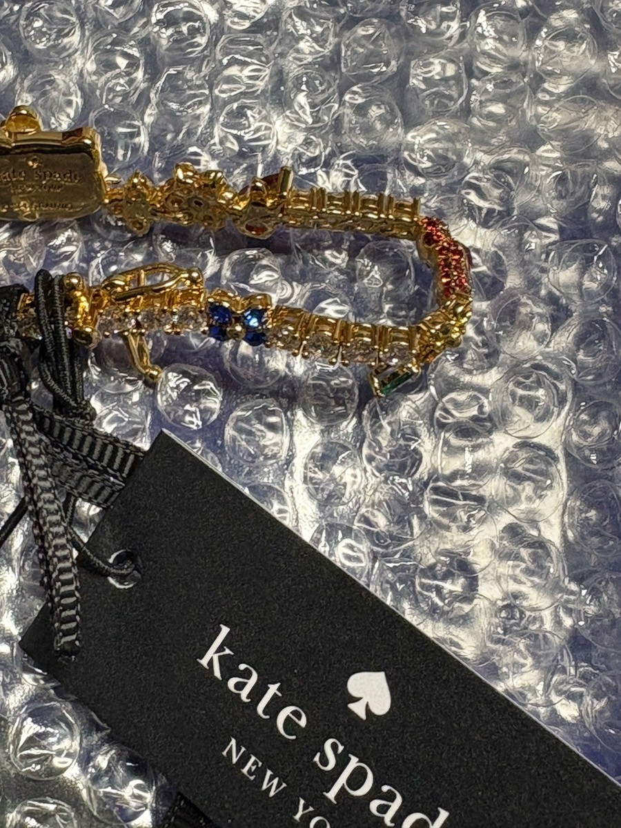 NWT Kate Spade Hello Kitty Jeweled Gold Plated Tennis