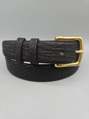 #ad Crescent Leather Black Genuine Imported Shark Belt Size 38 1.25quot; $139.95