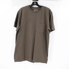 American Giant Shirt Mens Medium Cotton Crew Neck Short Sleeve Pocket Tee green