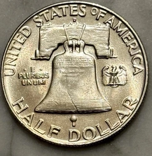 1958-D Franklin Half Dollar - BU - Brilliant Uncirculated - 90% Silver