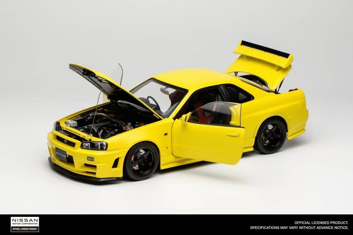 Nissan R34 Skyline GT-R (Yellow) [Motorhelix] 1/18 scale | eBay