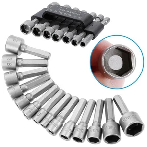 14 PCS 1/4 de pouce hexagonale jeu d'écrou pilote socket bit set visseuse bits
