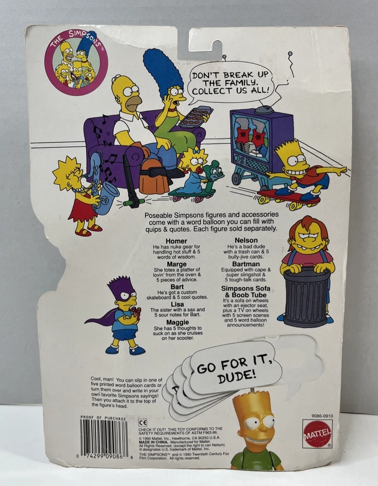 Los Simpson - Maggie "5 pensamientos para chupar" - Mattel 1990 - Nuevo en caja - Leer Desc. Foto 2 de 4