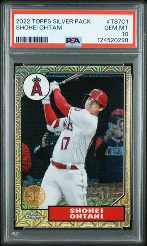 👑 SHOHEI OHTANI- 2022 TOPPS SILVER PACK 1987 CHROME PROMO T87C-1 - 💎PSA 10🔥
