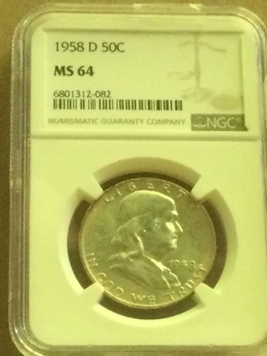 1958 D Franklin Half Dollar NGC MS 64 Great Strike