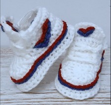  Baby Crochet shoes Trainers sneakers Slipers boots booties white blue reds 