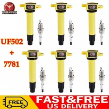 Pack of 6 Ignition Coil and Spark Plug For Dodge Charger 2.7L V6 2006-2010 UF502