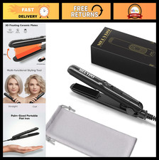 Compact Ceramic Mini Flat Iron - Travel Hair Straightener for Short Hair Bangs