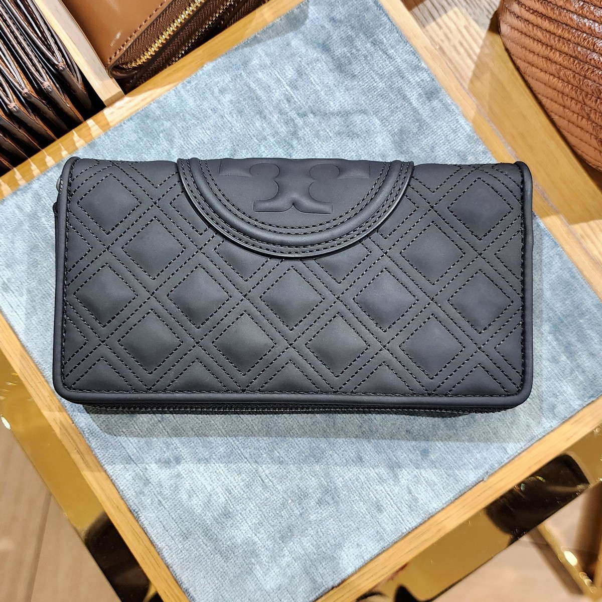 New Tory Burch Fleming Matte Black Soft PU Continental Wallet New Tory Burch Fleming Matte Black Soft PU Continental Wallet
