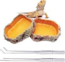 Reptile Growth Terrarium Zubeh&ouml;r 2x Wasserschale Trinkschale + 2x Pinzette
