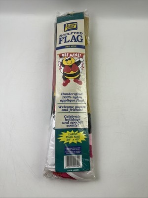 New ''Bee Mine'' Garden Sculpted Flag Banner  Vintage 1999 Size 28''x40''