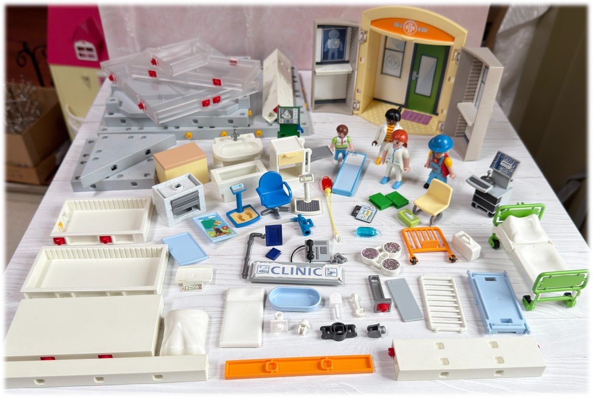 PLAYMOBIL Hospital Play Box 9110 4404 4405 6295 Clinic Pcs