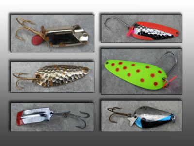 Lot of Vintage Metal Fishing Lures Trout Spoon, Spinner Baits