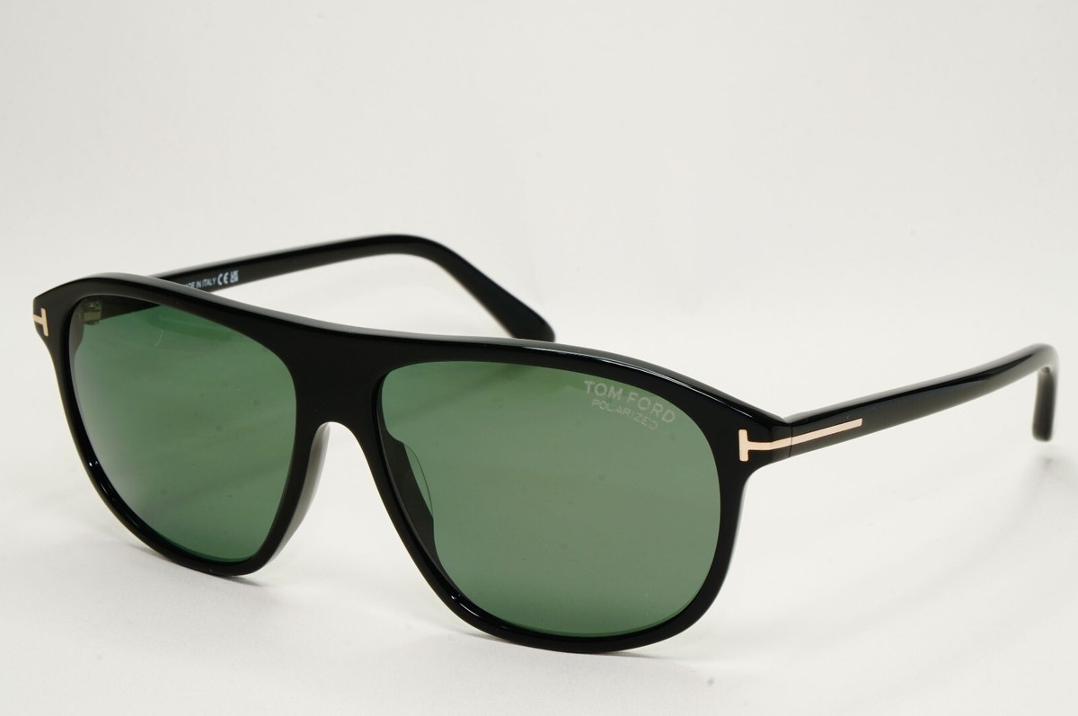 Tom Ford Sunglasses Prescott Polarised Black Green Square 