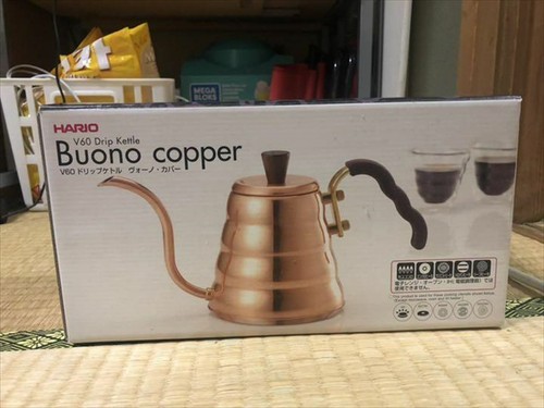 NEW HARIO V60 Drip Kettle Buono Copper 