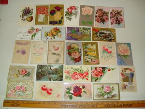 Antique-Lot-27-Postcards-Nature-Flowers
