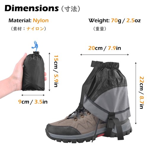 Gaiters Low Gators Lightweight Waterproof Ankle Gaiters for Hiking Walking Ba... - Picture 2 of 7
