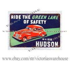 1939 Hudson Car Auto Metal Tin Sign Garage Shop Kitchen Wall Decor