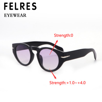 Men Bifocal Tinted Round Reading Glasses Outdoor Retro Shade Sunglasses New