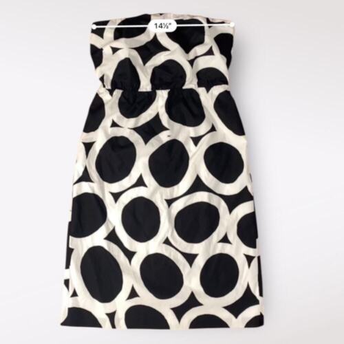 J. Crew NWOT Strapless Geometric Mini Dress Womens Size 4 Black White - Picture 3 of 11