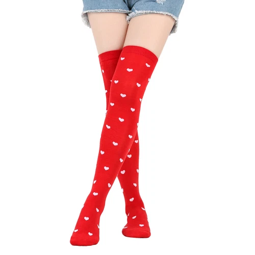 Nuevo Mujeres Sobre las Rodillas Extra Largo Muslo Alto Corazón Labios Fiesta Calcetines Amor Calcetines - Imagen 6 de 40