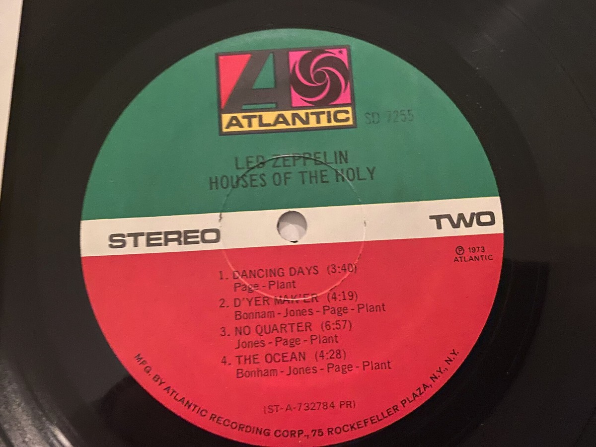 LED ZEPPELIN LPレコード 5枚セット(まとめ売り) LED ZEPPELIN LP HOUSES OF THE HOLY 1974 ATLANTIC SD 7255 PRESSWELL