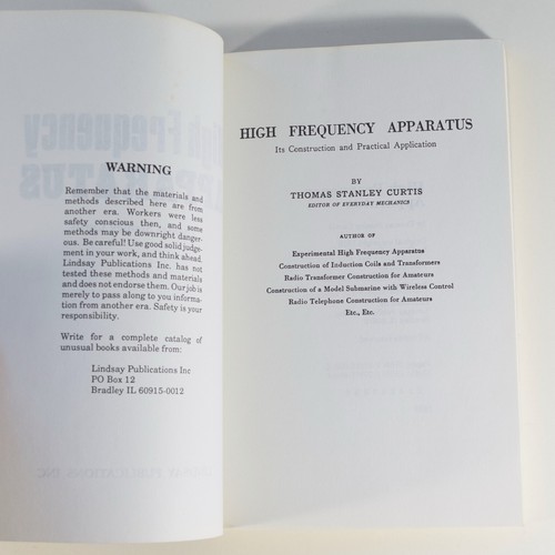 High Frequency Apparatus - Paperback - Thomas Stanley Curtis - Coils Oscillation - Imagen 3 de 4