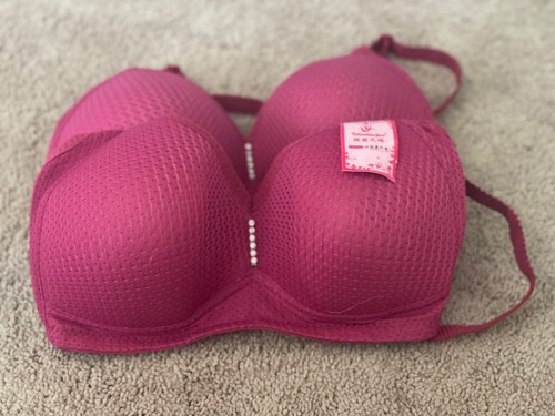 New 6 Womens Ladies Mesh Pink Color Gentle PUSH UP Bra Full Cup “New” - Picture 3 of 6
