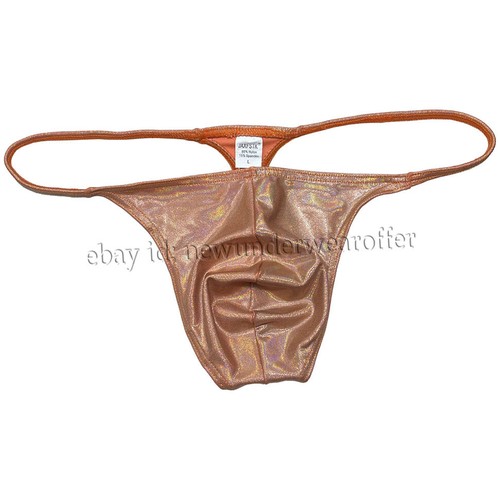 Men Shiny Bikini Thong Underwear Low-rise G-string Bulge Pouch T-back Jockstrap - Picture 15 of 51