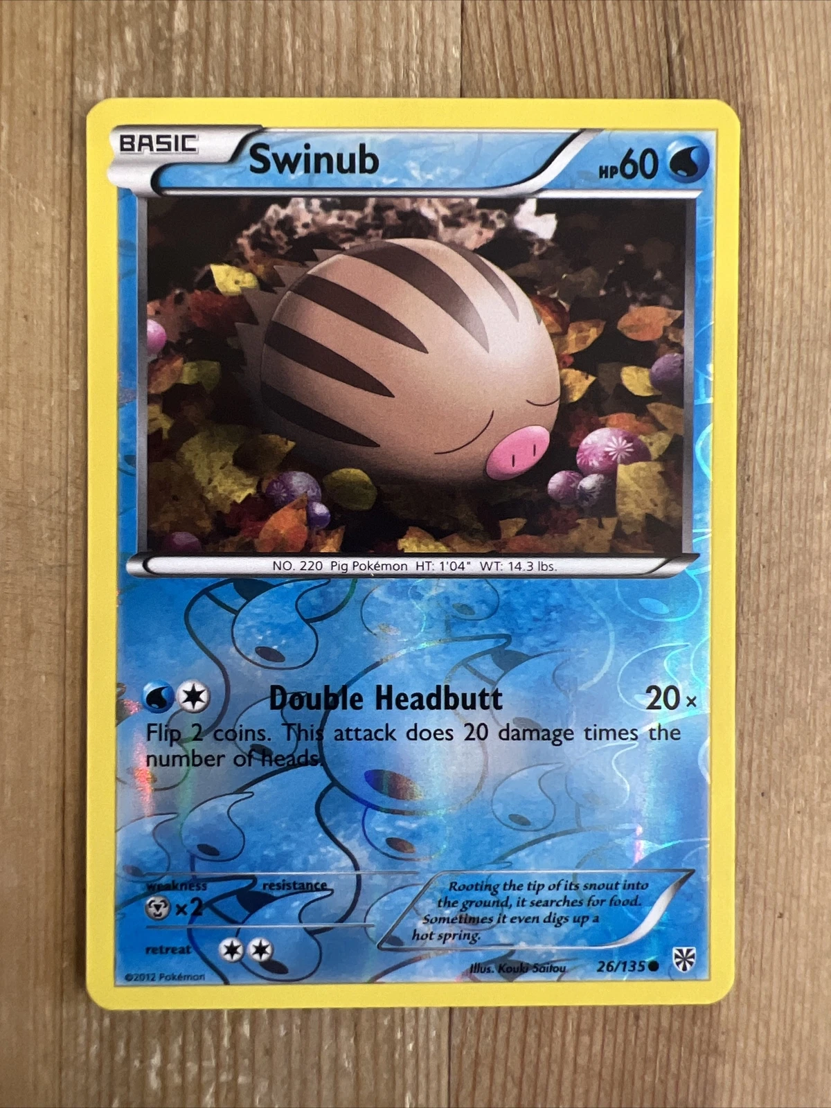 Pokémon TCG Swinub Black and White Plasma Storm  26/135 Reverse Holo Common NM