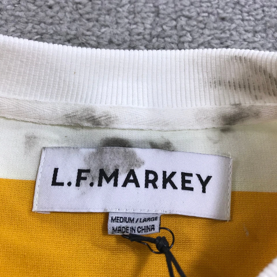 LF Markey Топ женщин средний Winston футболка желтый бежевый полоски Топ M/L повседневный - Изображение 4 из 4