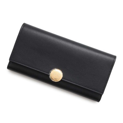 LOEWE Pebble Continental Wallet Shiny Nappa Calf Leather Black  
